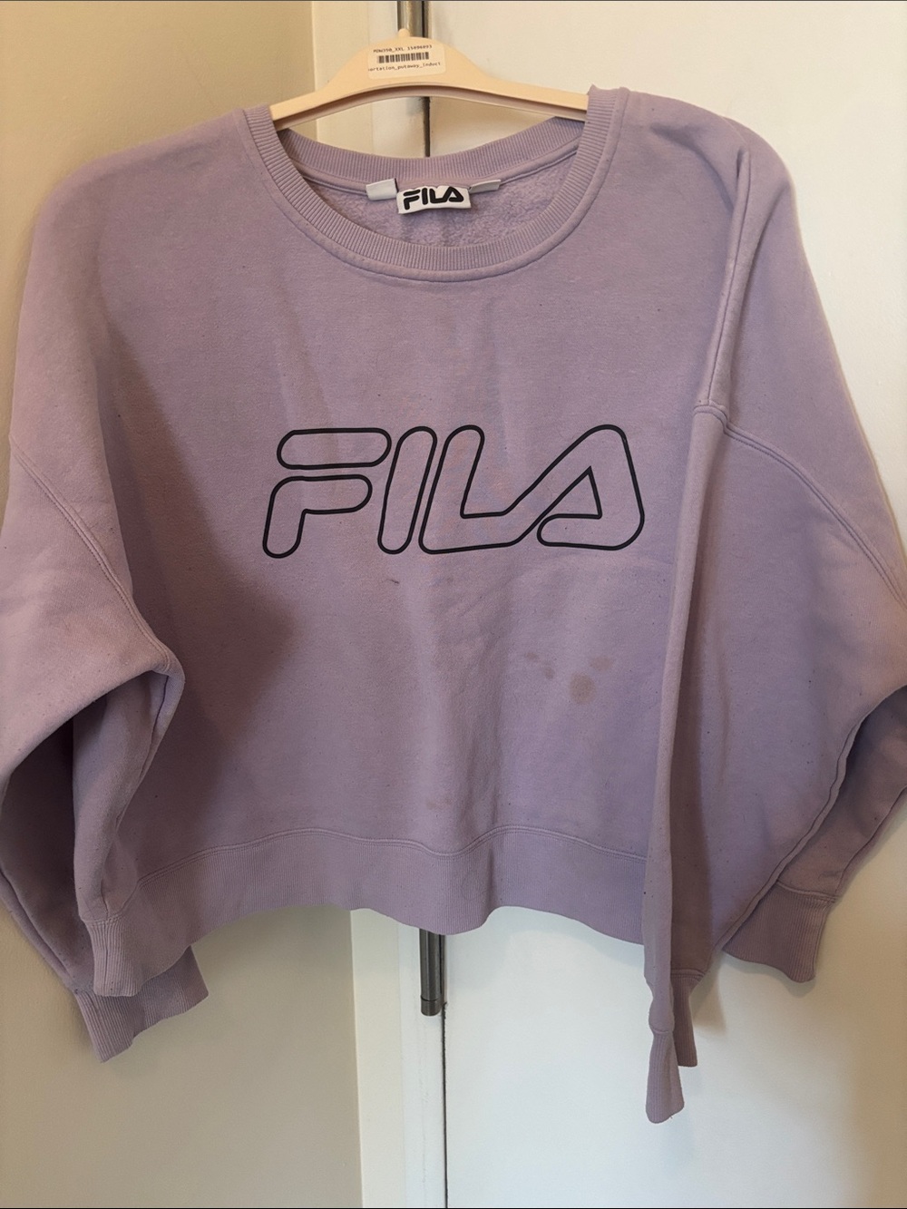 FILA Lavender Crew Sweatshirt with Black Logo